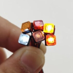 1:14 Work Light Square 4mm Pair ( White )